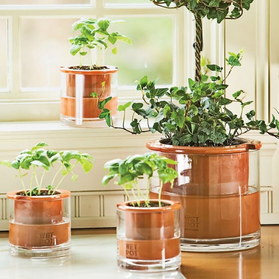Pot ceramique intelligent Wet Pot M reservoir eau design suedois