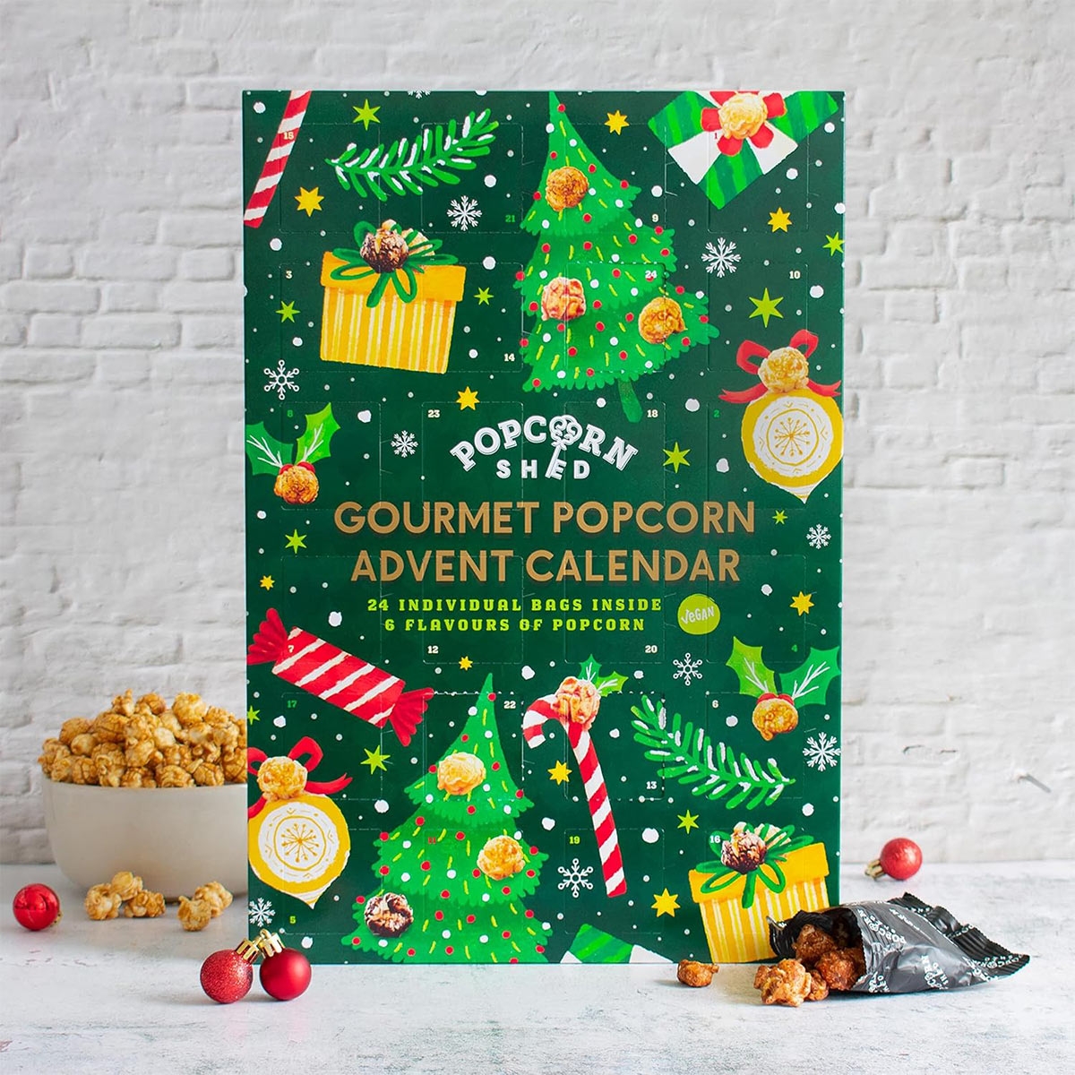 Calendrier de l'Avent pop corn vegan